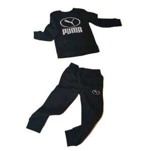 NWT Puma Kids' long-sleeve Fleece sweatshirt Crew neck & jogger pants set Size 6